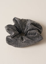 Black scrunchie with silver metallic stud detail