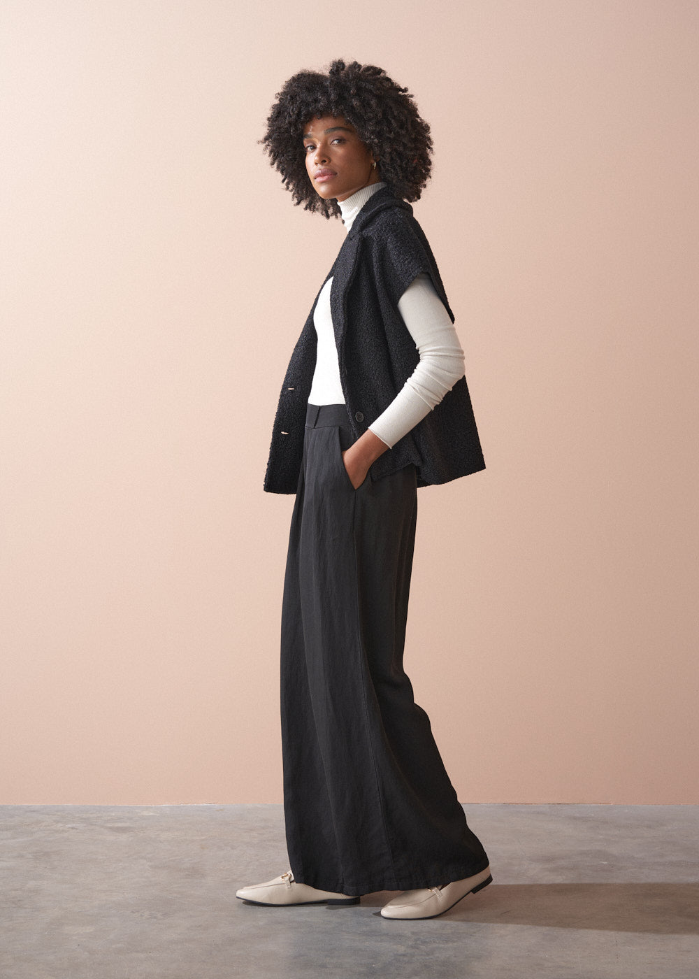 Ivy Boucle Oversized Gilet | Jackets & Coats | BUSBY & FOX