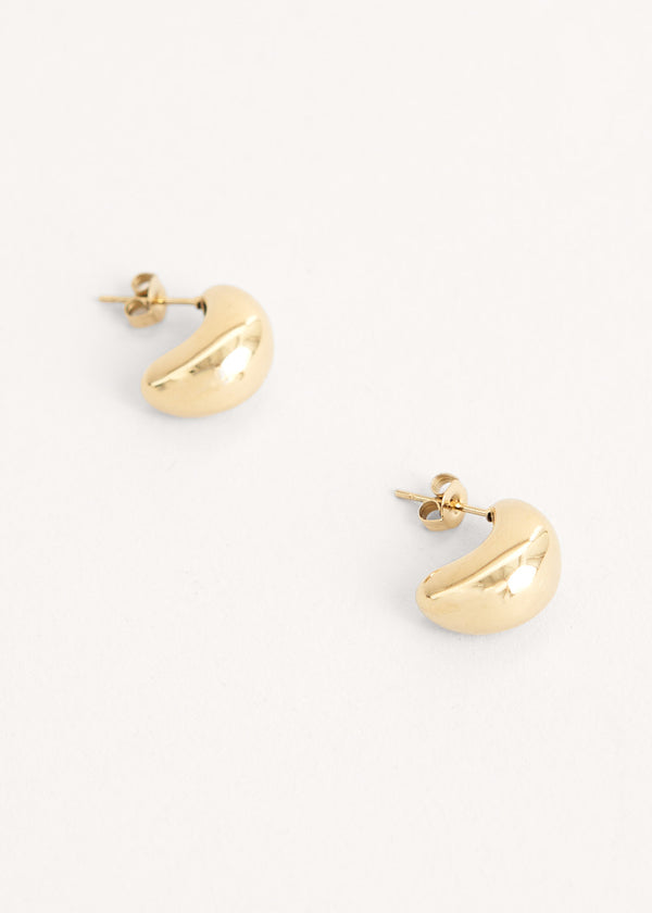 Gold bubble hoop earrings