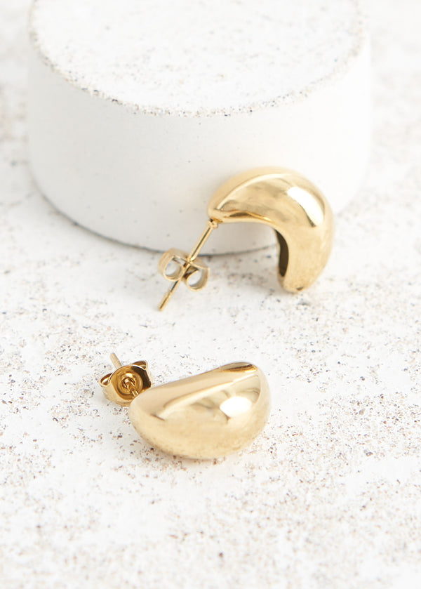 Gold bubble hoop earrings