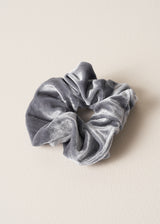 Grey velvet scrunchie