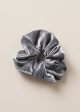Grey velvet scrunchie