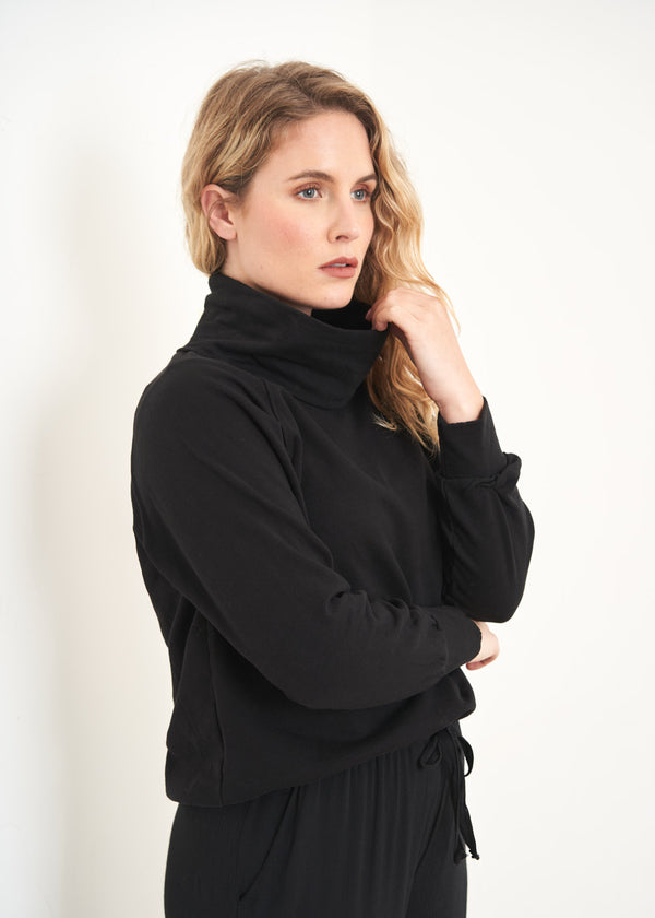 Black jersey sweatshirt