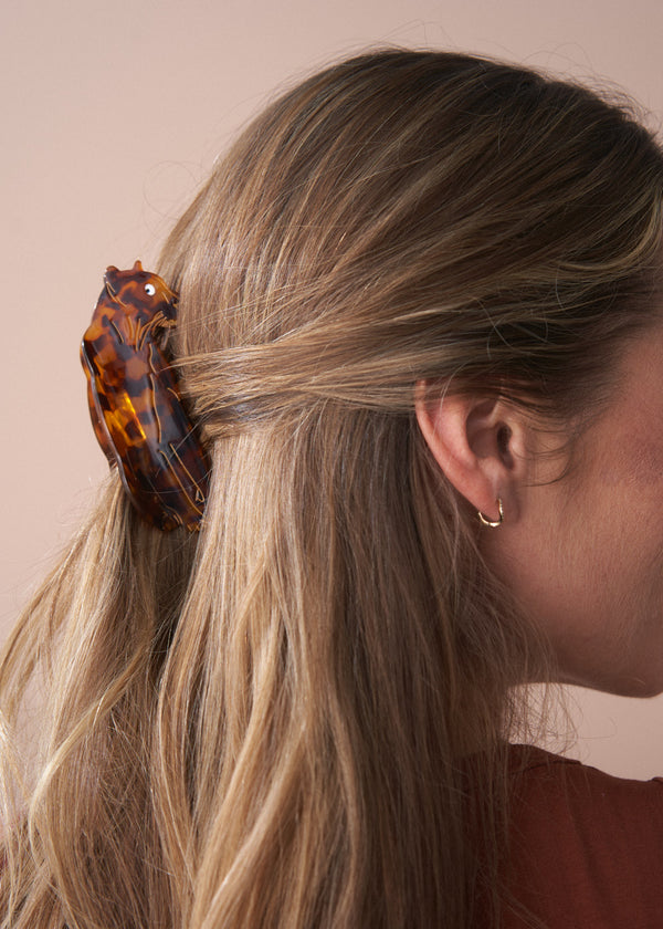 LEOPARD HAIR CLIP - TORTOISESHELL