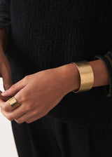 Gold hammered textured bangle
