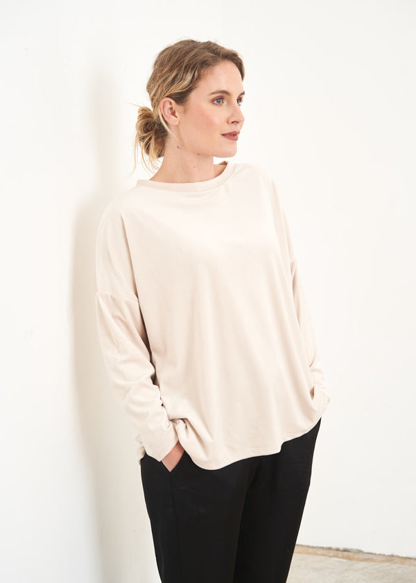 Soft cream velour sweatshirt