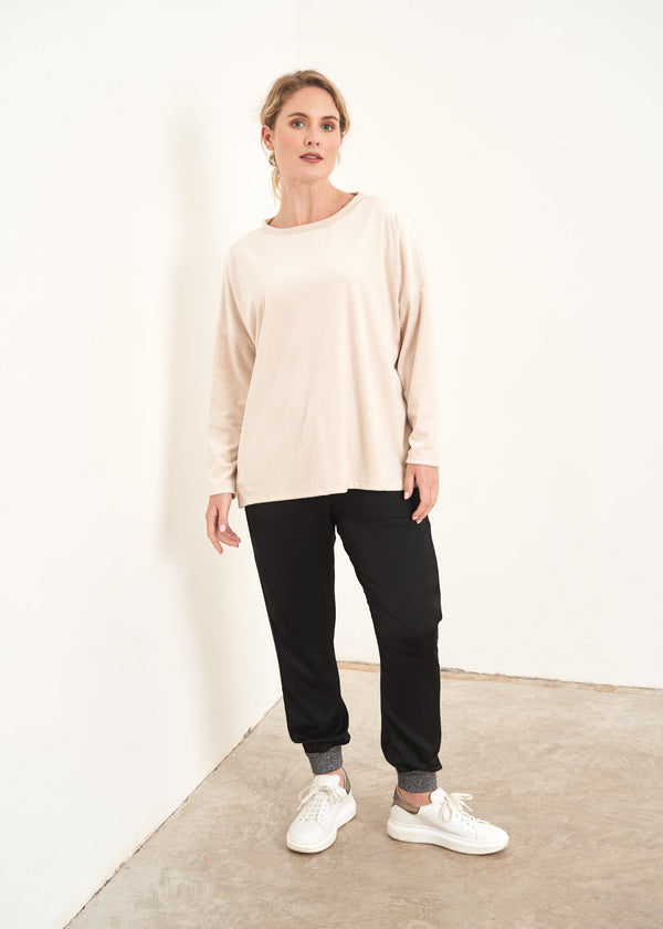 Soft cream velour sweatshirt
