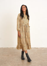 Yellow gold polka dot dress