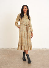 Yellow gold polka dot dress
