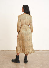 Yellow gold polka dot dress
