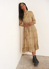 Yellow gold polka dot dress