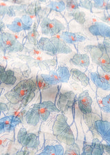 JOYCE FLORAL PRINT SCARF - BLUE