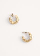 Gold textured hoop earrings