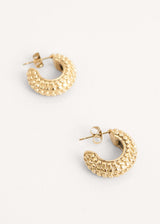 Gold textured hoop earrings