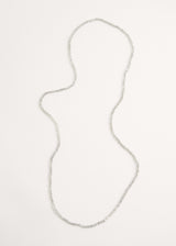 Clear grey long beaded necklace