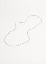 Clear grey long beaded necklace