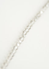 Clear grey long beaded necklace
