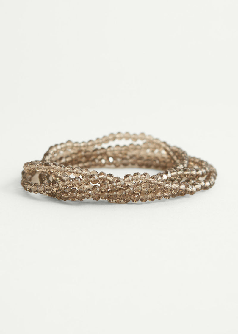 Brown crystal bead necklace