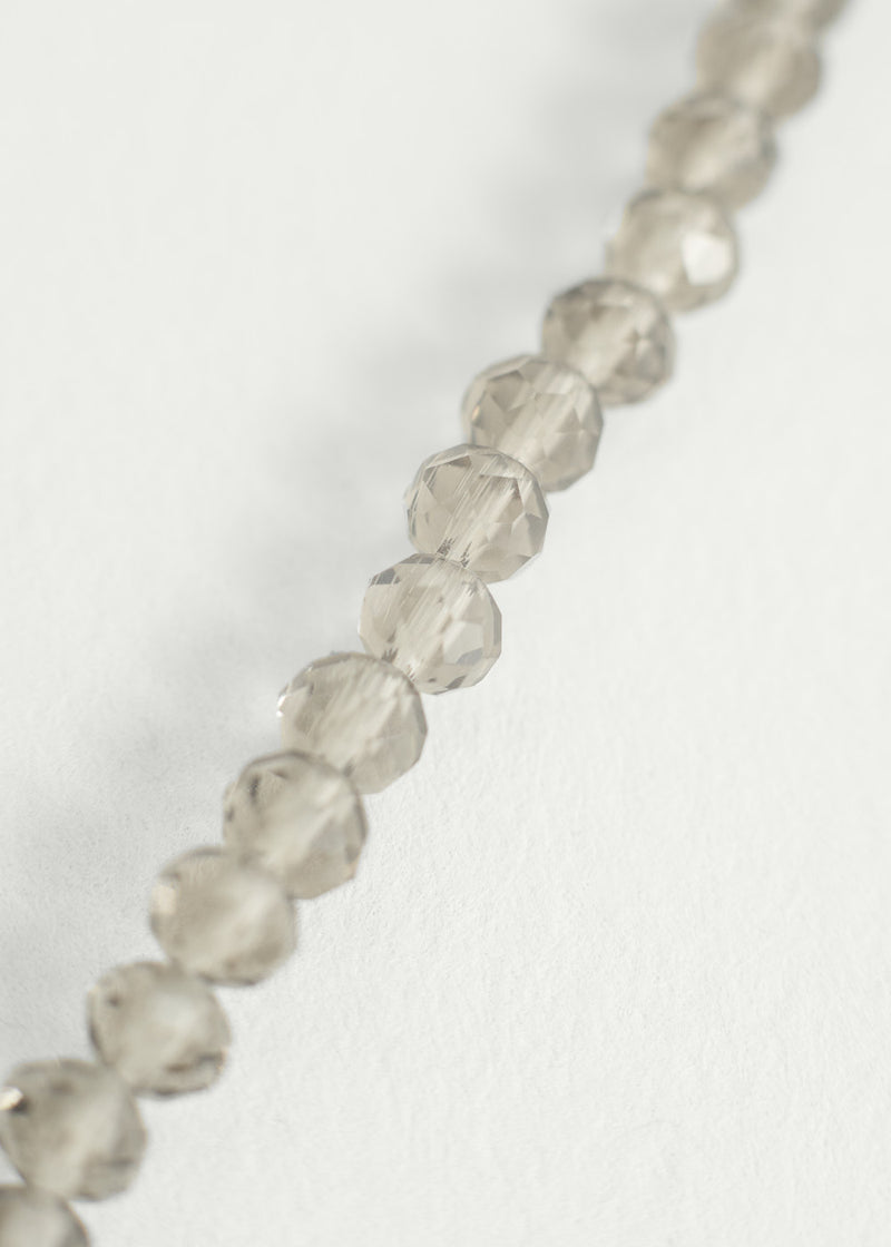 Clear charcoal crystal necklace