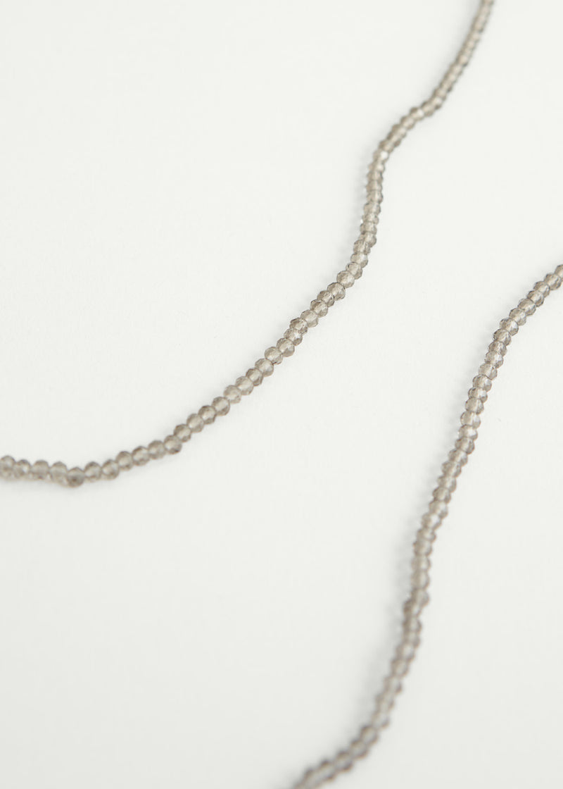 JULI CRYSTAL NECKLACE - CLEAR CHARCOAL