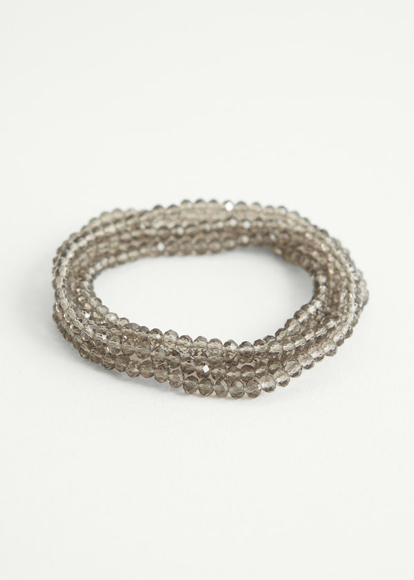 Clear charcoal crystal necklace