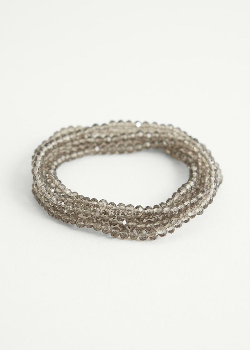 Clear charcoal crystal necklace