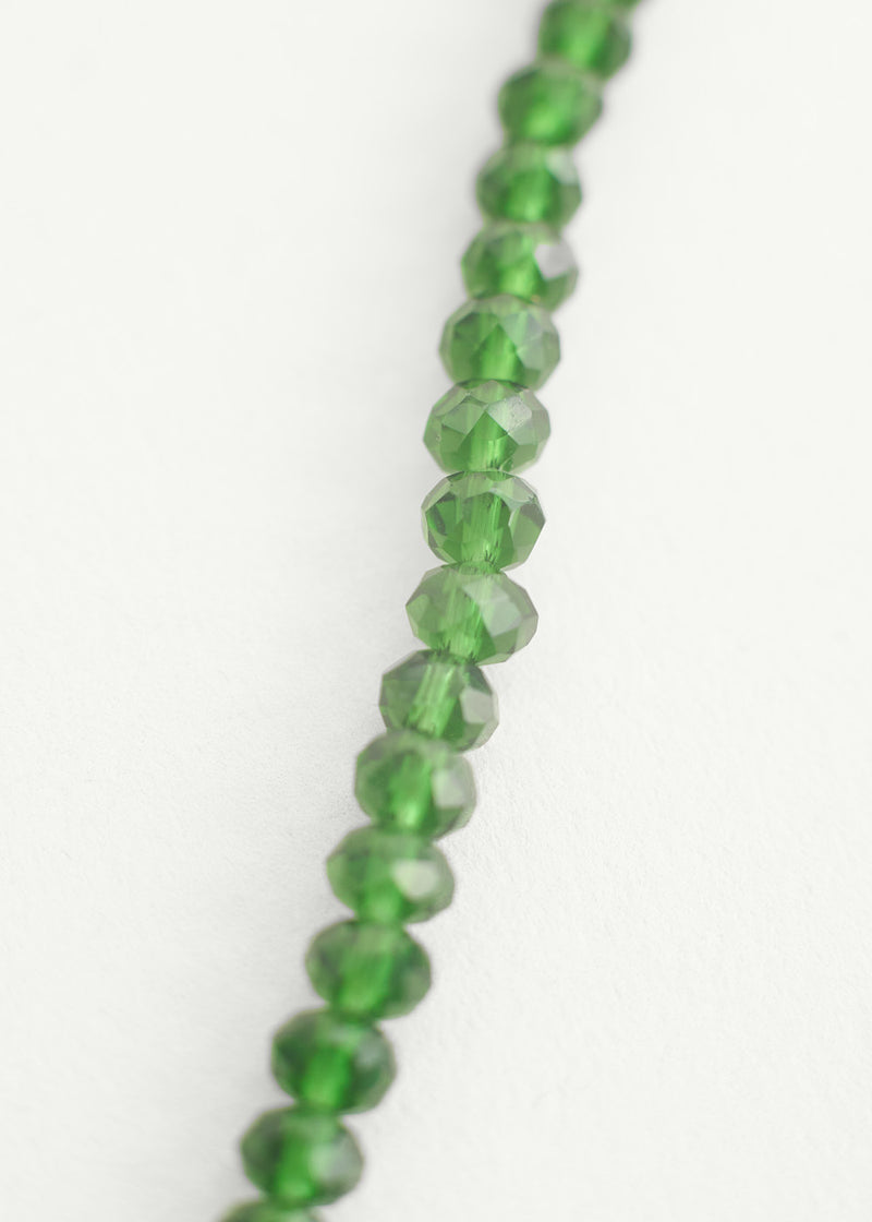 Clear green crystal necklace