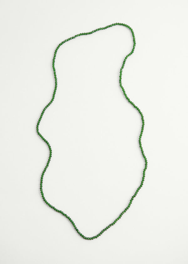 Clear green crystal necklace