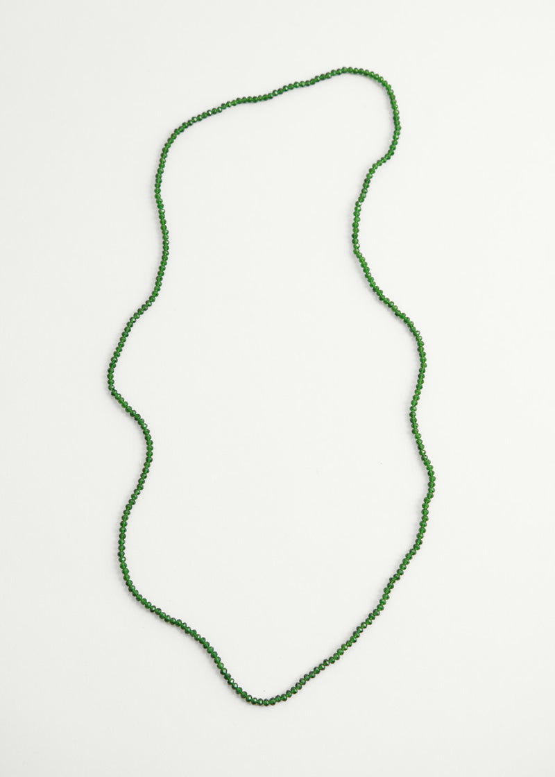 Clear green crystal necklace