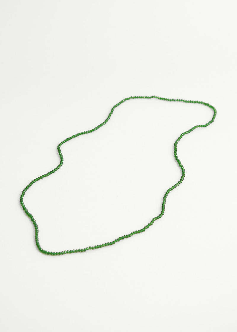 Clear green crystal necklace