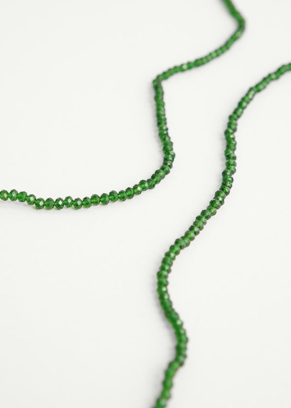 Clear green crystal necklace