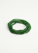 Clear green crystal necklace