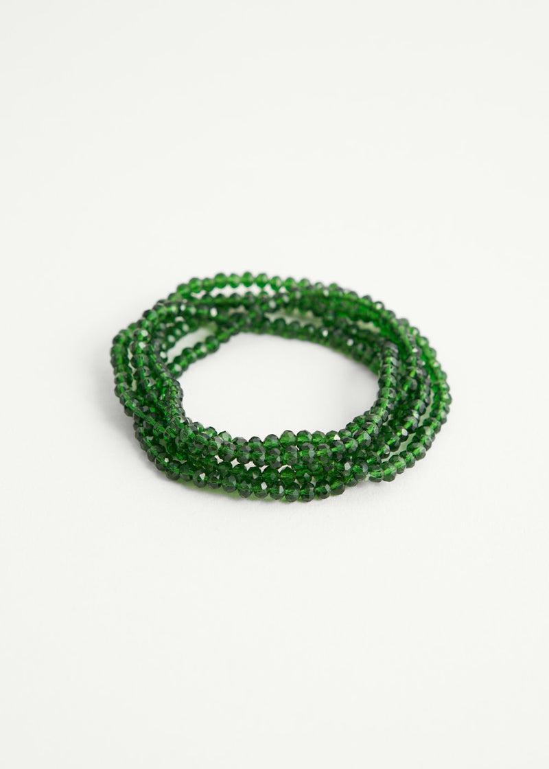 Clear green crystal necklace