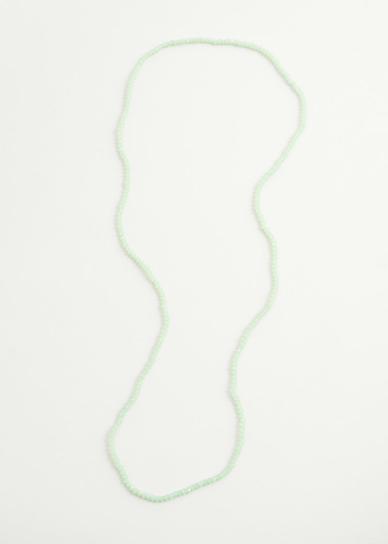 Clear pale green crystal necklace