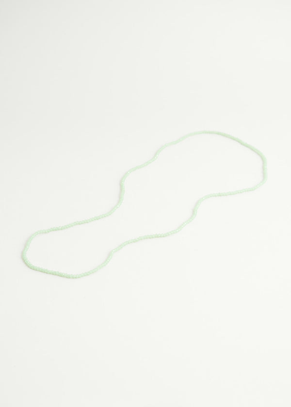 Clear pale green crystal necklace