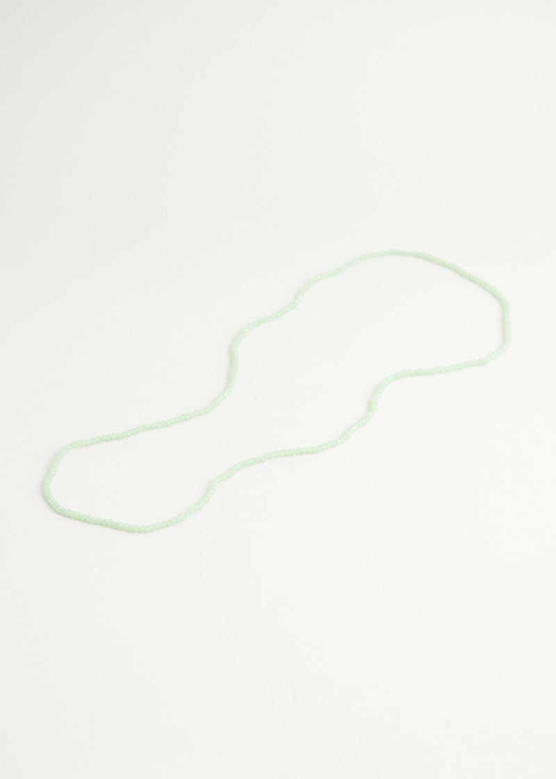 Clear pale green crystal necklace