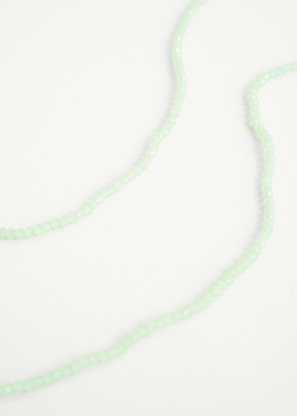 Clear pale green crystal necklace