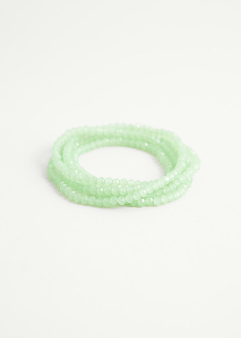 Clear pale green crystal necklace