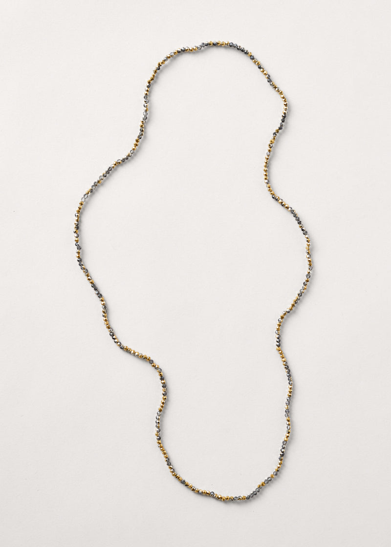 JULI CRYSTAL NECKLACE - GOLD GREY