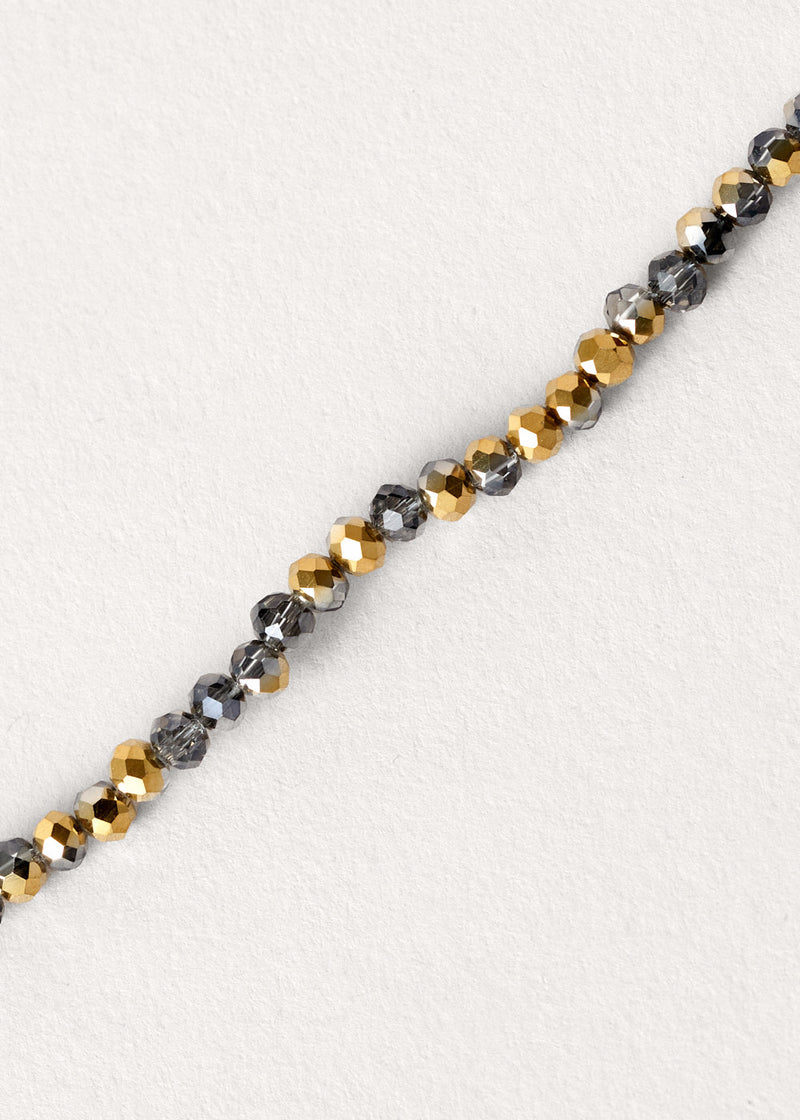JULI CRYSTAL NECKLACE - GOLD GREY