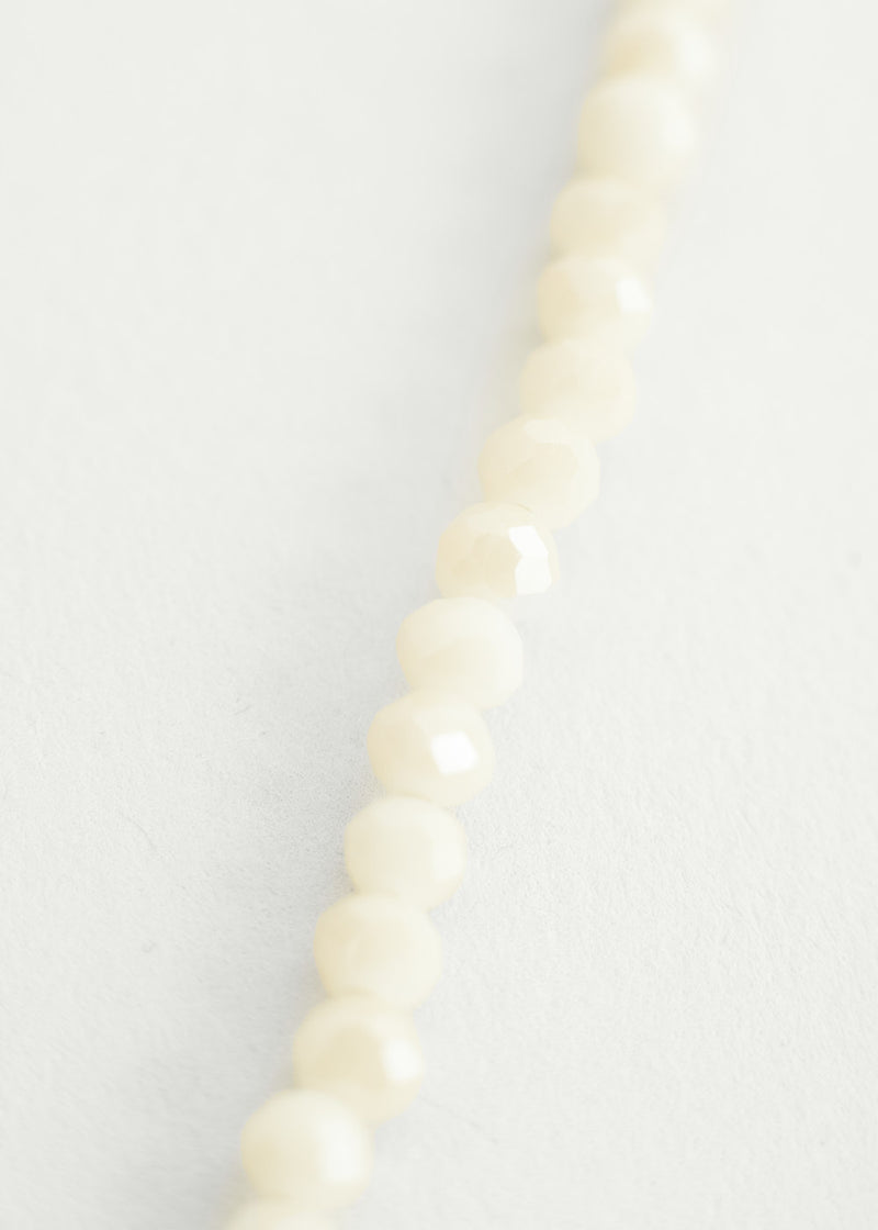 Oatmeal cream crystal necklace