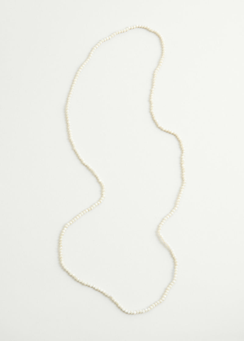 Oatmeal cream crystal necklace
