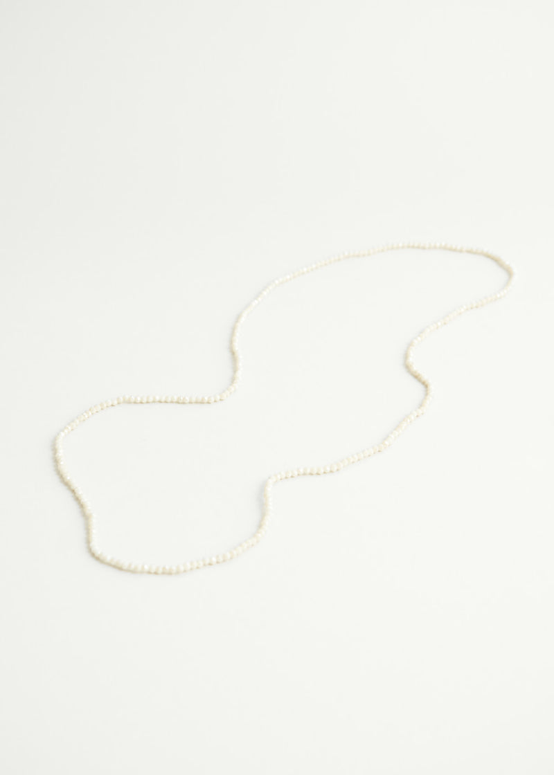 Oatmeal cream crystal necklace