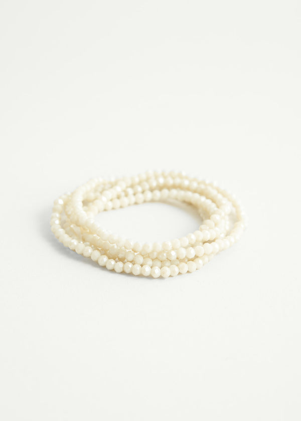 Oatmeal cream crystal necklace