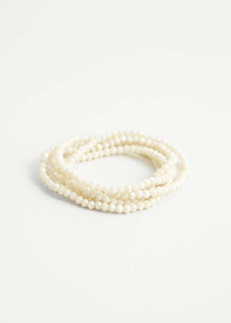 Oatmeal cream crystal necklace