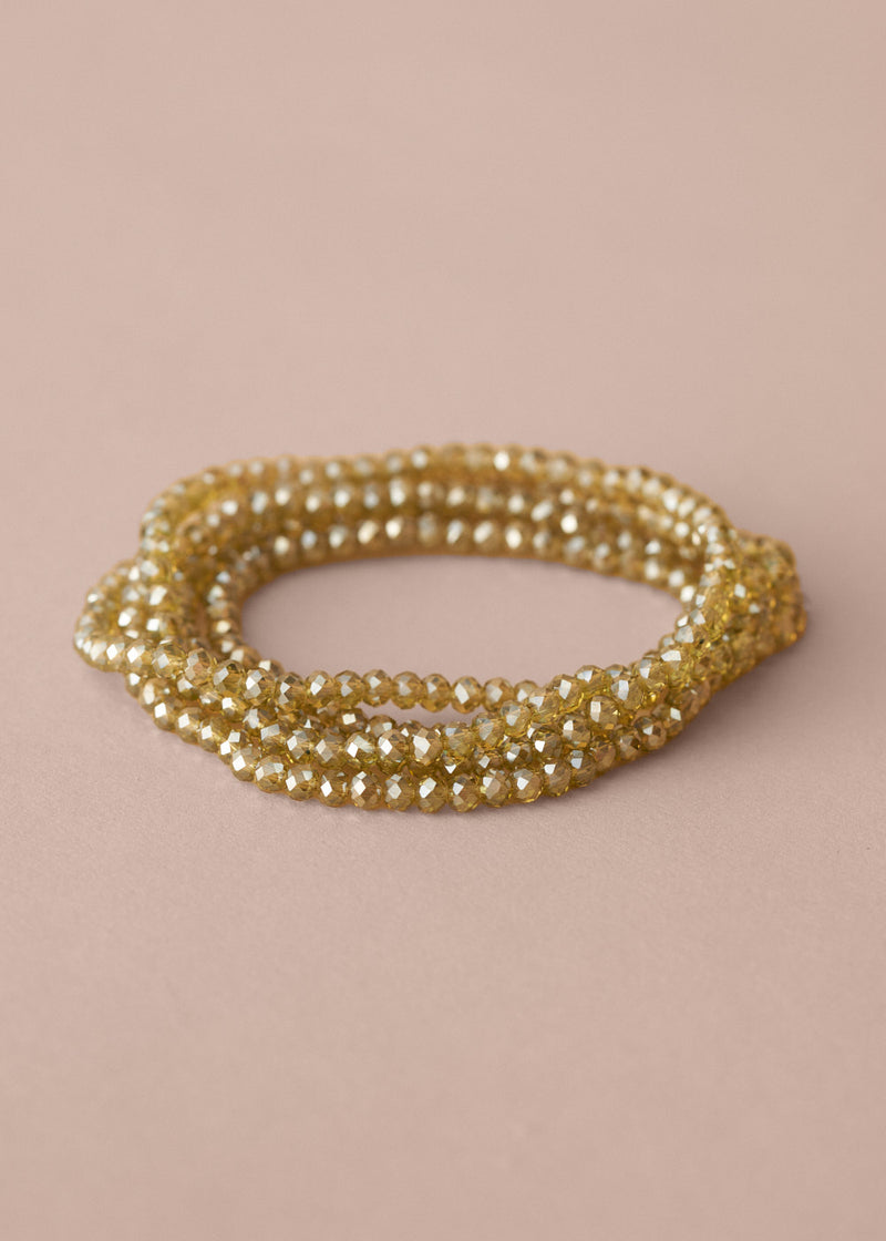 JULI CRYSTAL NECKLACE - OLIVE