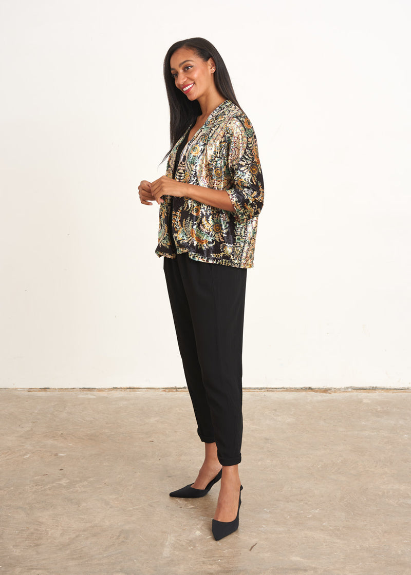 Paisley velvet soft jacket