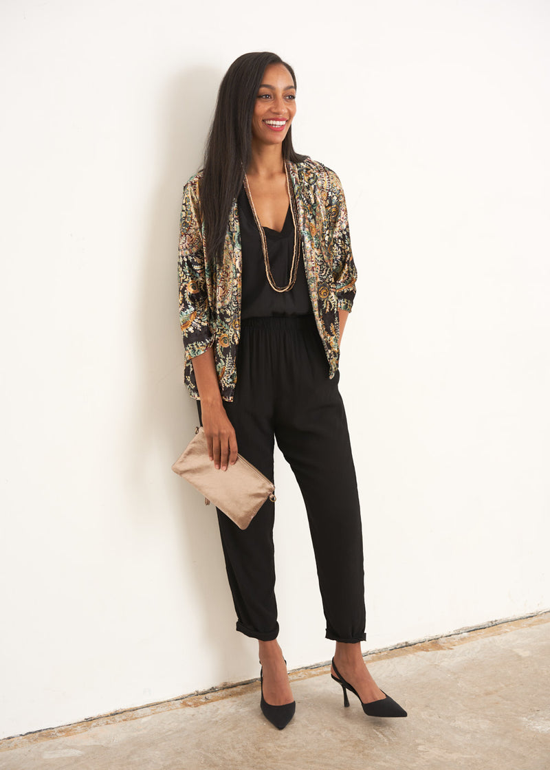 Paisley velvet soft jacket