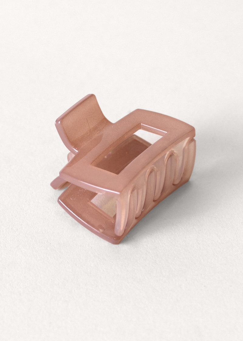 Dusky pink rectangle claw hair clip