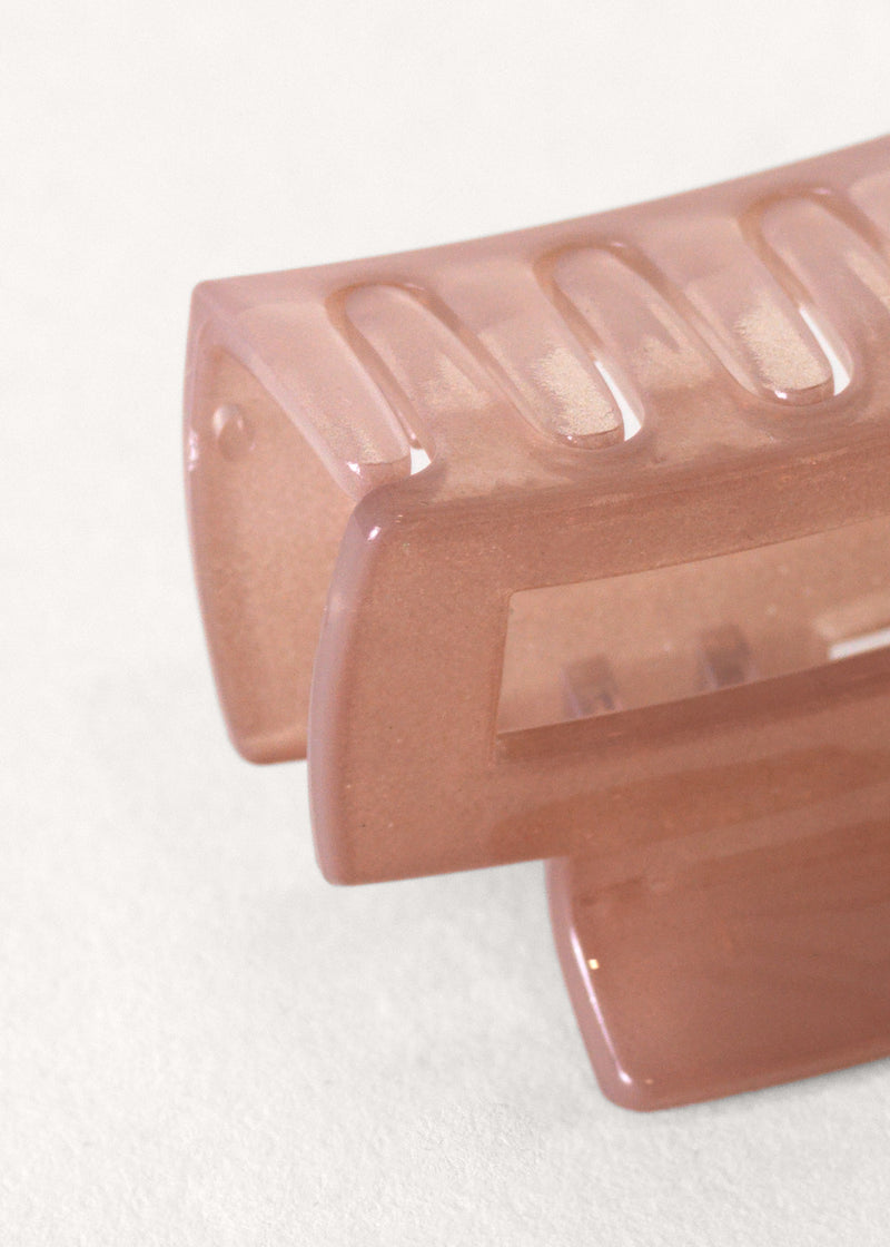 Dusky pink rectangle claw hair clip